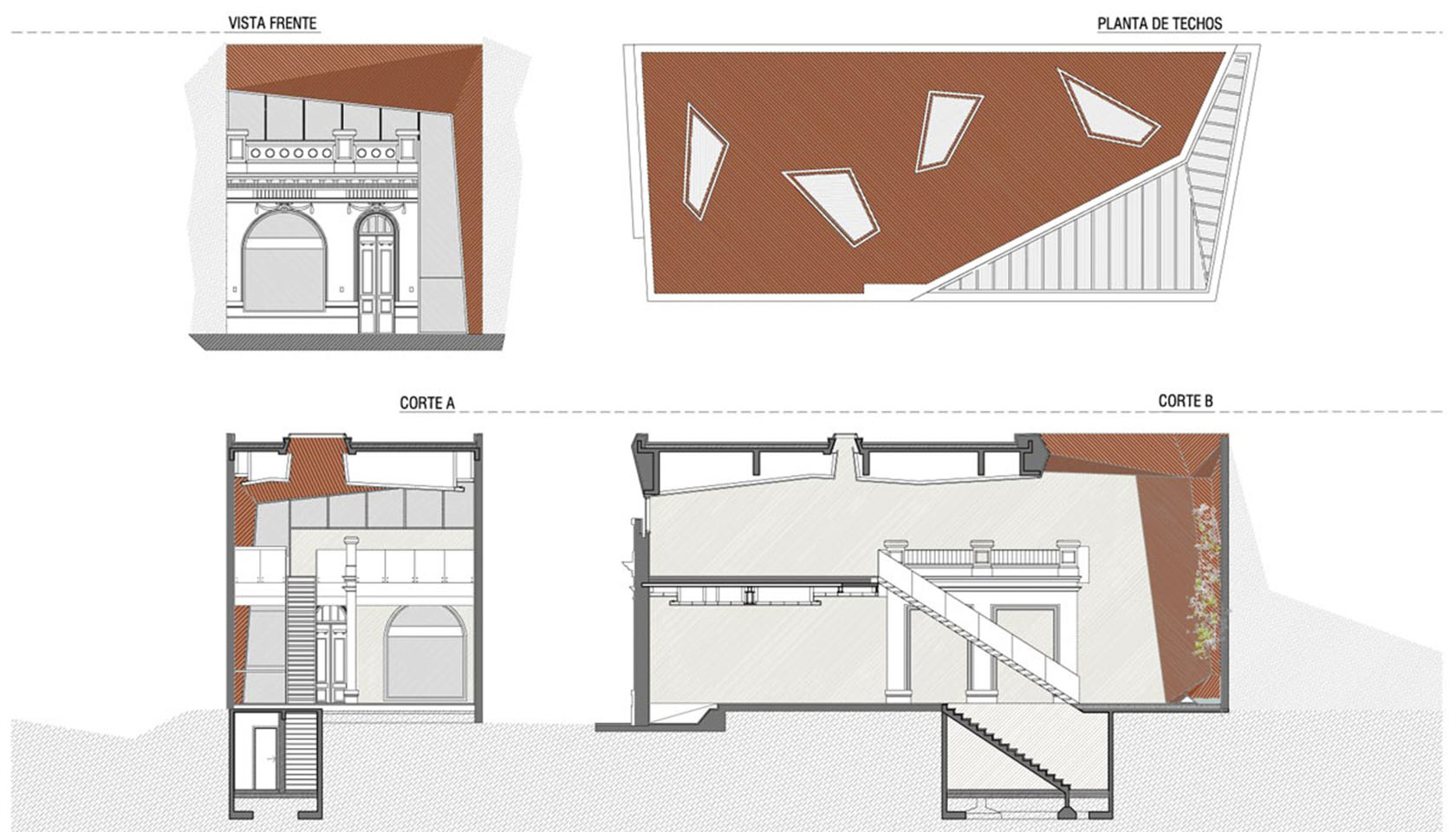 Fachadas modernas en casas chorizos, restauración de casa chorizo